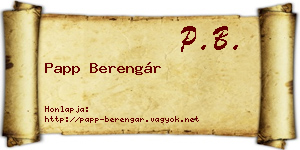 Papp Berengár névjegykártya